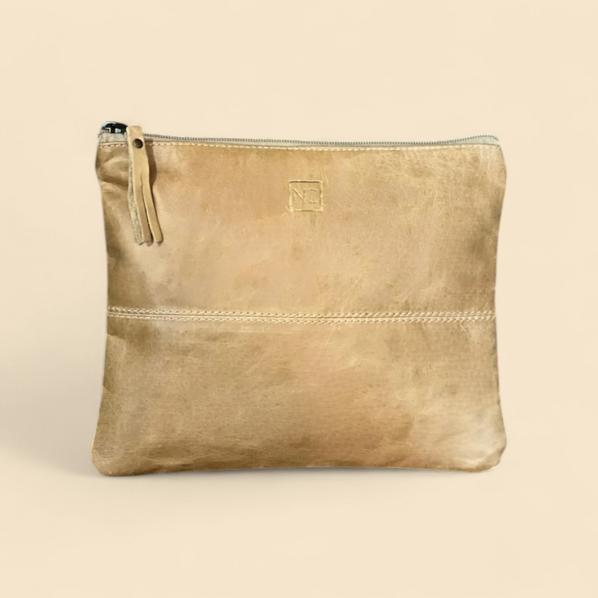 Ngozi Collection oat leather ladies organiser with zip closure