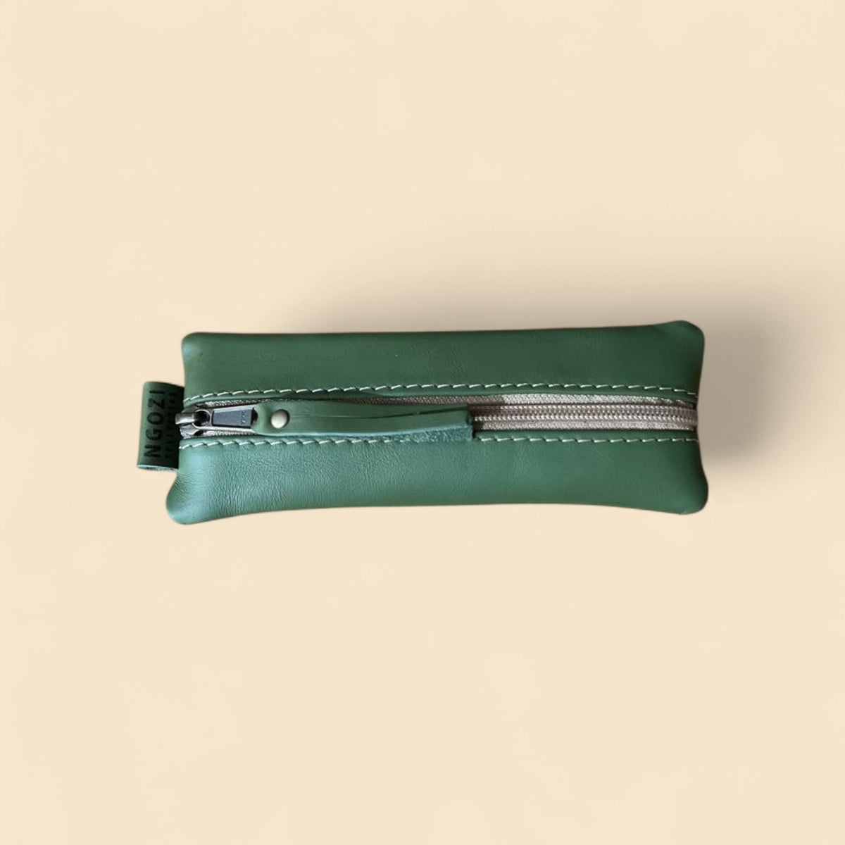 Ngozi Collection sage leather pencil bag