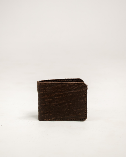 Ngozi Collection black buffalo leather wallet with natural textured finish