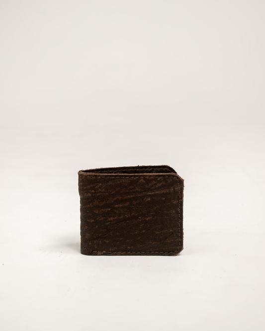 Ngozi Collection black buffalo leather wallet with natural textured finish