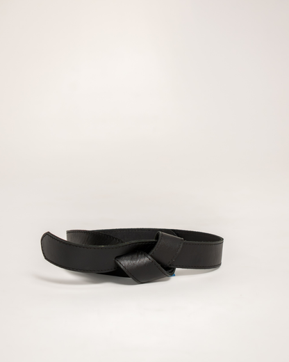 Ngozi Collection black leather wrap belt