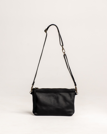 Ngozi Collection black leather sling bag