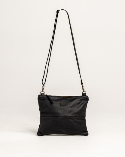 Ngozi Collection black leather crossbody bag
