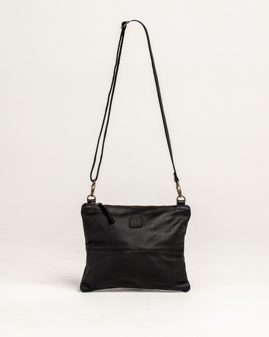 Ngozi Collection black leather crossbody bag