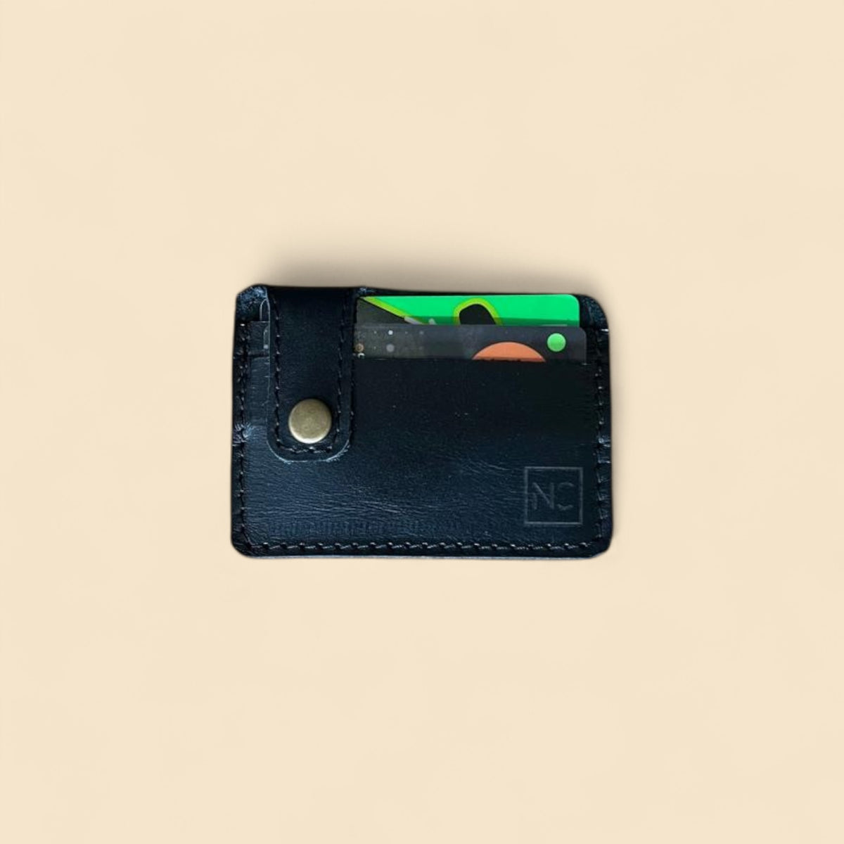 Ngozi Collection black leather men's card holder