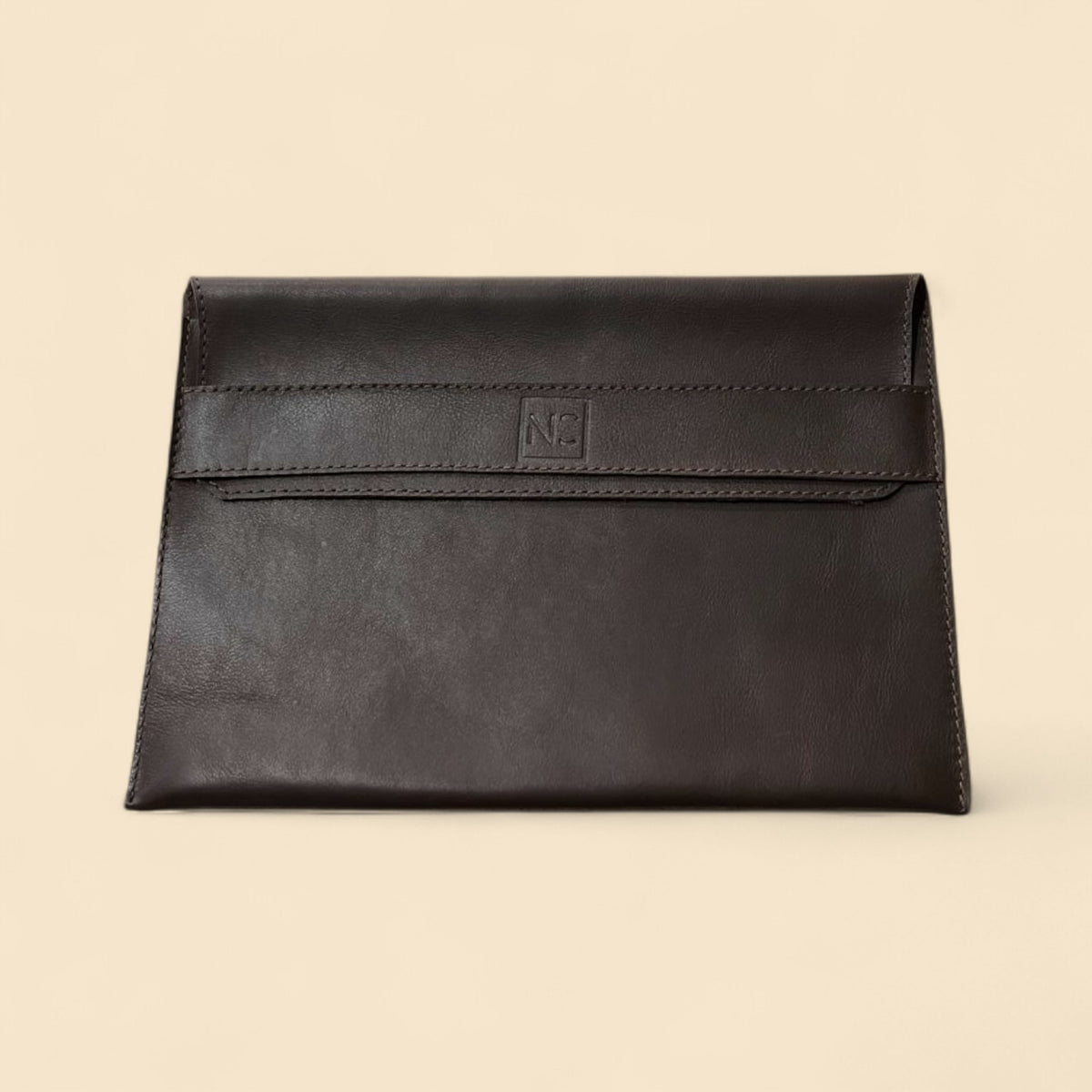 Ngozi Collection black leather laptop sleeve