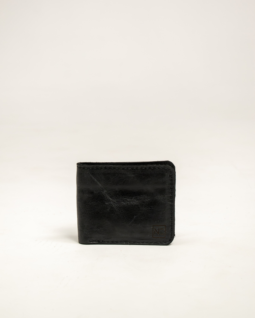 Ngozi Collection black leather bifold wallet