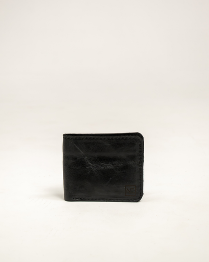 Ngozi Collection black leather bifold wallet