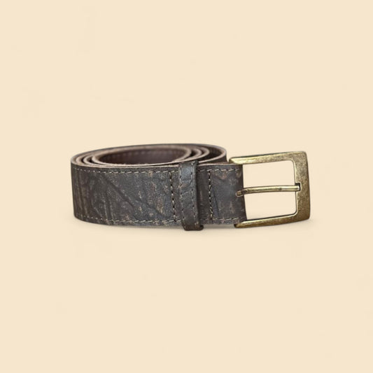 Ngozi Collection buffalo leather belt with brass buckle