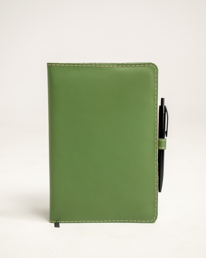 Ngozi Collection green leather journal with pen