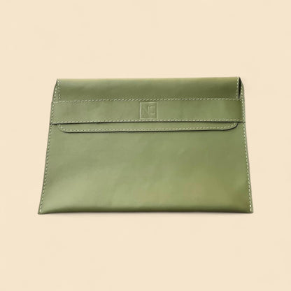 Ngozi Collection green leather laptop sleeve