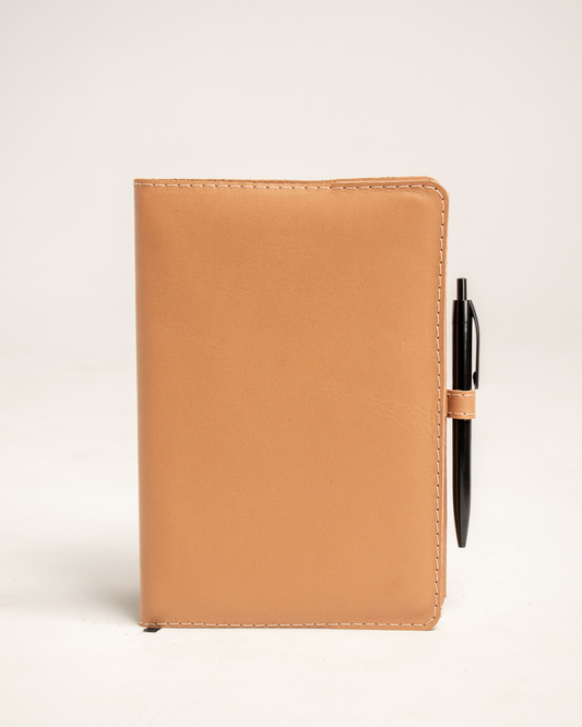Ngozi Collection hazelnut leather journal with pen