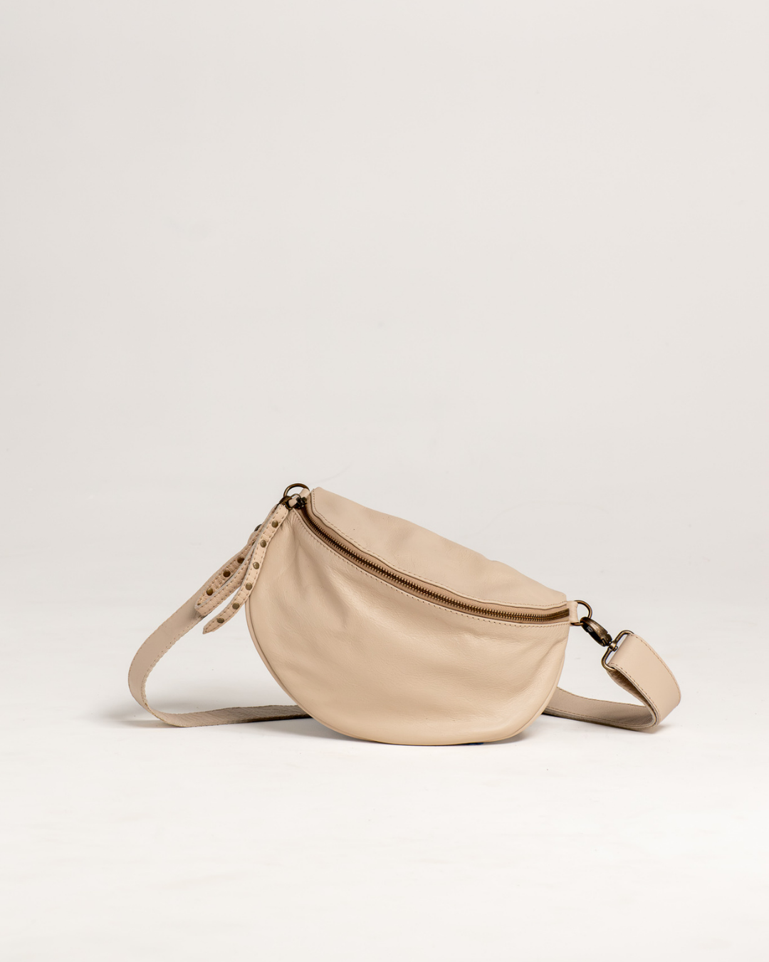 Ngozi Collection latte leather bum bag