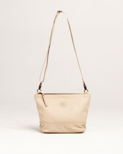 Ngozi Collection latte leather sling bag