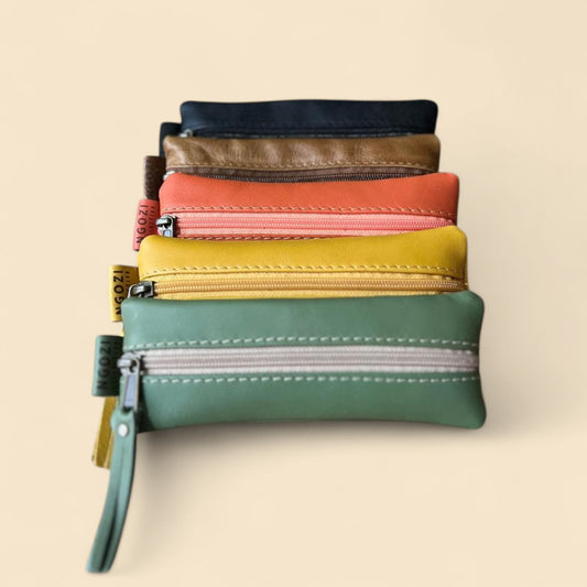 Ngozi Collection leather pencil bags in assorted colours
