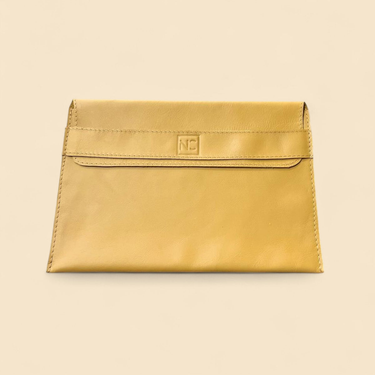 Ngozi Collection mustard leather laptop sleeve