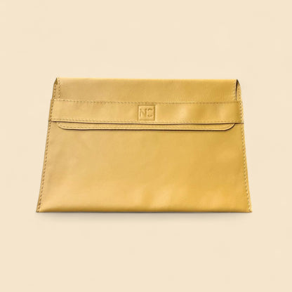 Ngozi Collection mustard leather laptop sleeve