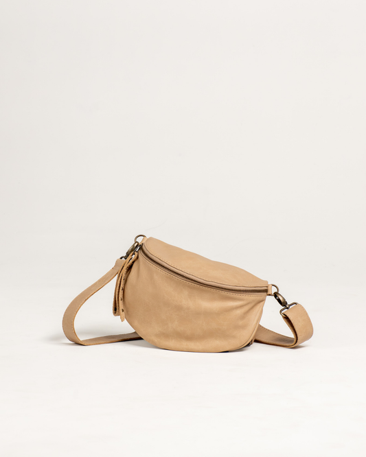 Ngozi Collection oat leather bum bag