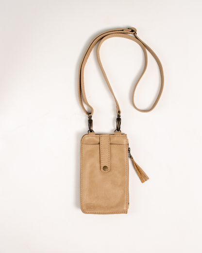 Ngozi Collection oat leather phone sling