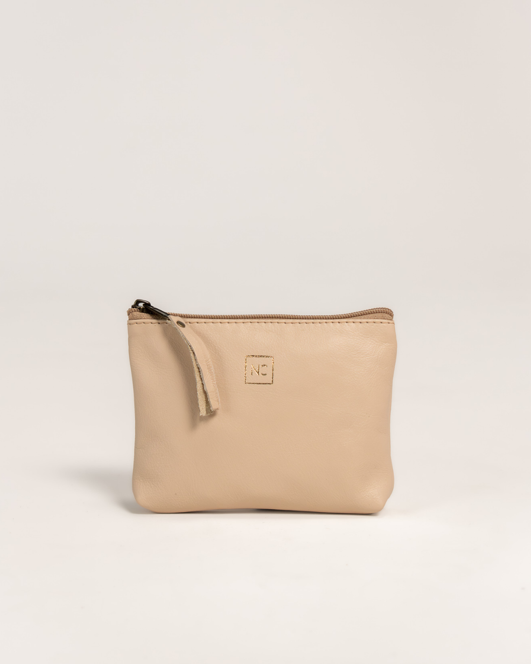 Ngozi Collection oat leather pouch with zipper pull
