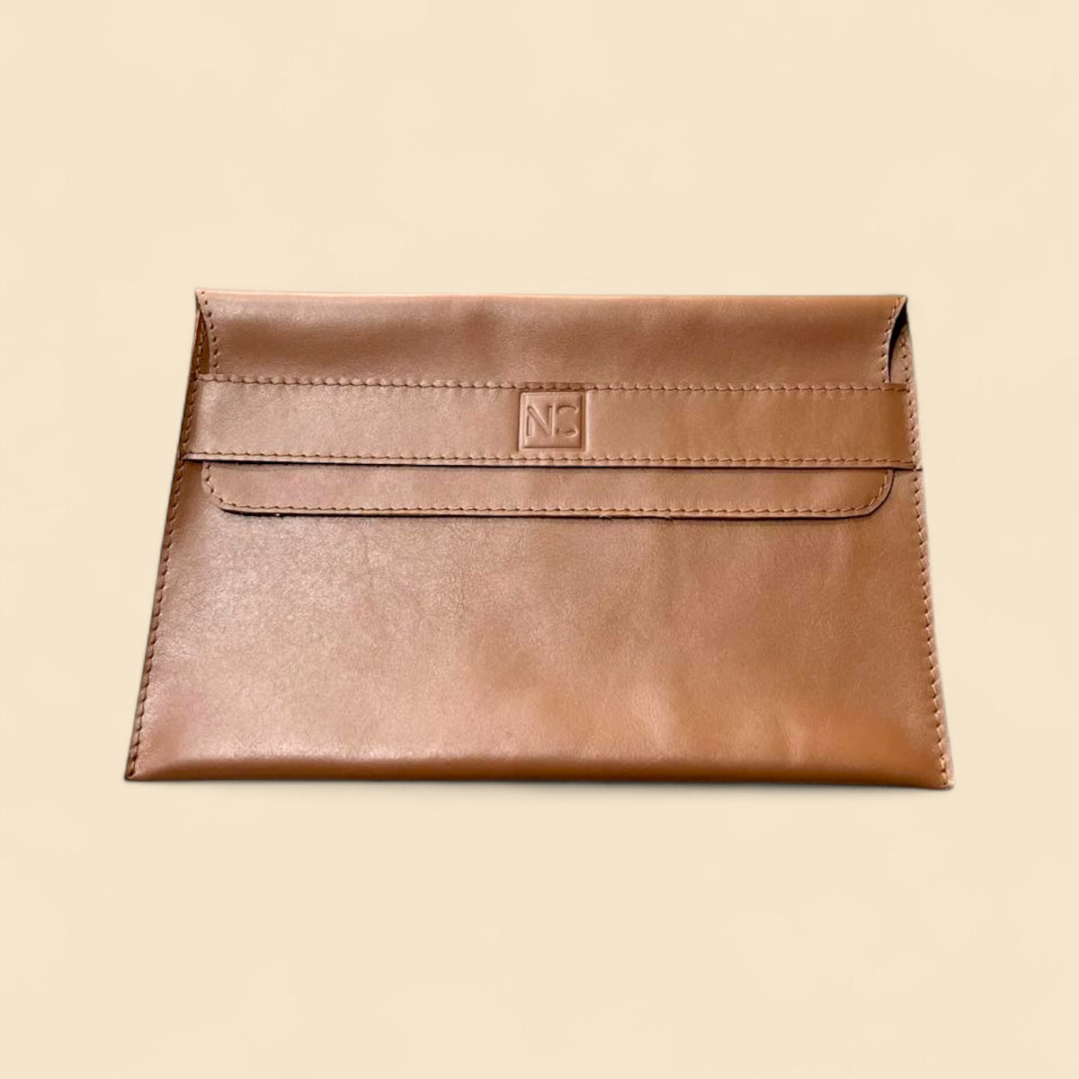 Ngozi Collection pecan tan leather laptop sleeve