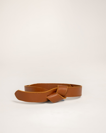 Ngozi Collection tan leather wrap belt