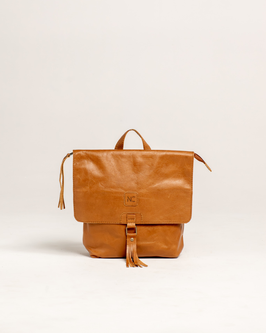 Ngozi Collection tan leather convertible backpack