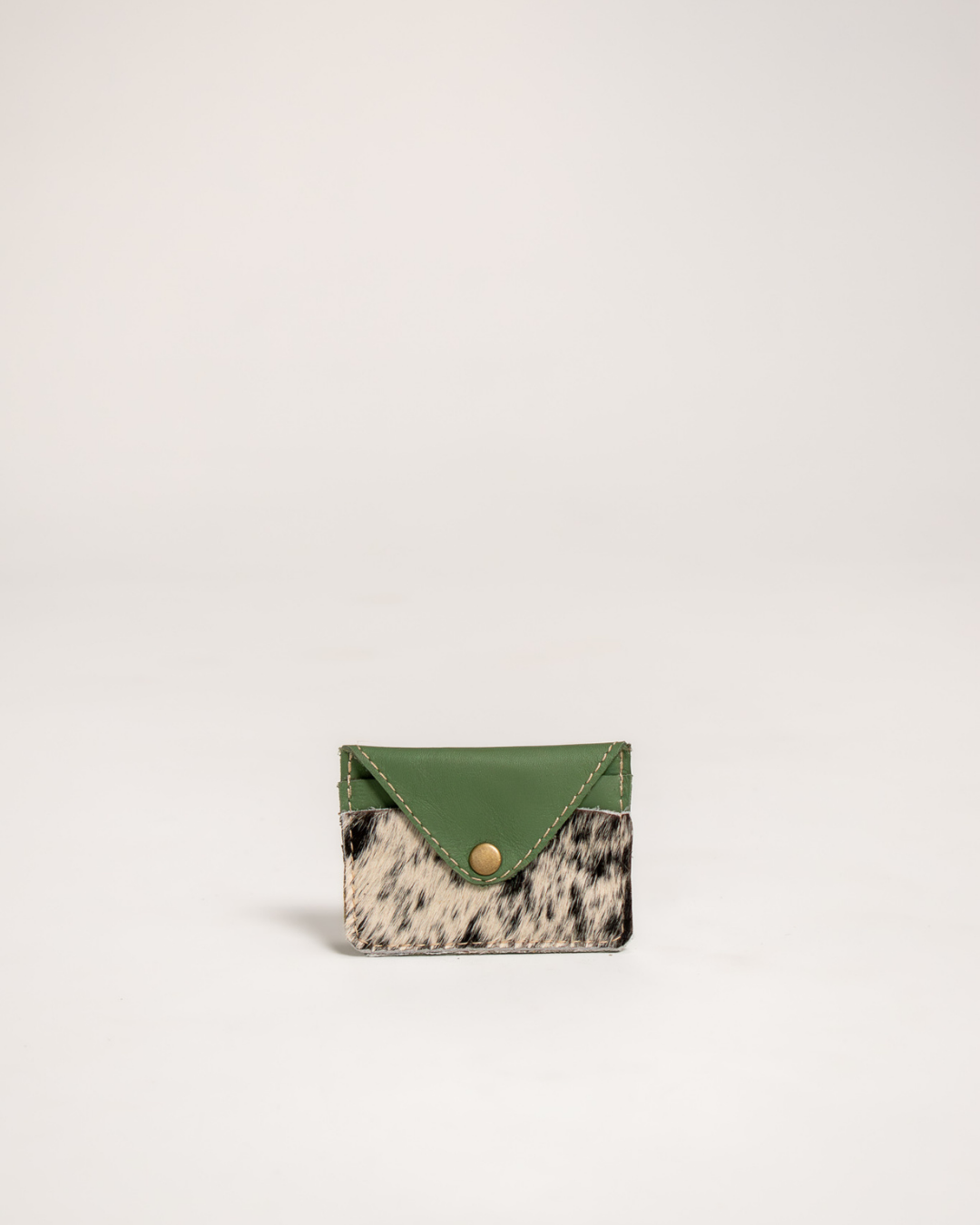 Ngozi Collection teal animal print leather card holder